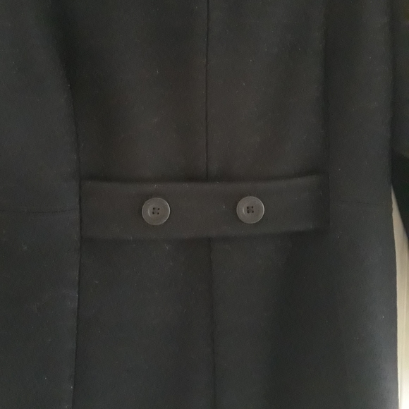 Black Wool Pea Coat w/ Scarf Size Medium/10 Petite - Picture 4 of 8